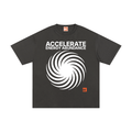 Accelerate Energy Abundance Tee in Dark Gray, front: energy vortex print