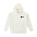 Elastic Signal Hoodie in Apricot, front: black square and Red Ochre circle signal