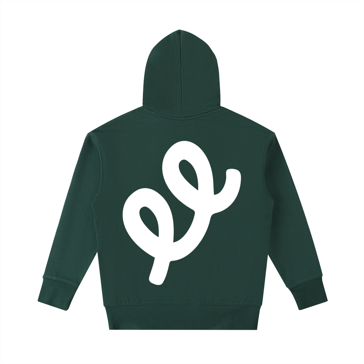 Elastic Signal Hoodie in Retro Green, back: oversized white ee mark